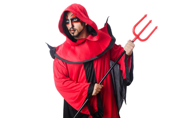 Ember ördög vörös jelmezben - Fotó, kép