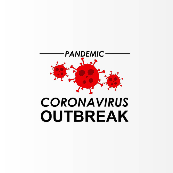 Zeichen für den Ausbruch der Coronavirus-Pandemie im Jahr 2020 - Vektor, Bild