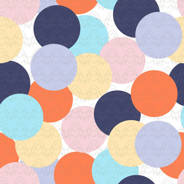 Oriental seamless pattern. Vector multi-colored circles on a white background with an Asian wave pattern. For the design of paper for packaging, bedding and fabric. - Vecteur, image