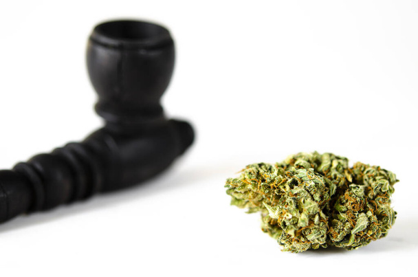 Kannabiszliszt, virágok és magvak. Orvosi marihuána - Fotó, kép