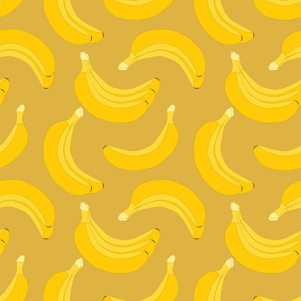 seamless vector pattern with yellow bananas. simple texture pattern for printing, fabric, background etc. - Vector, Image