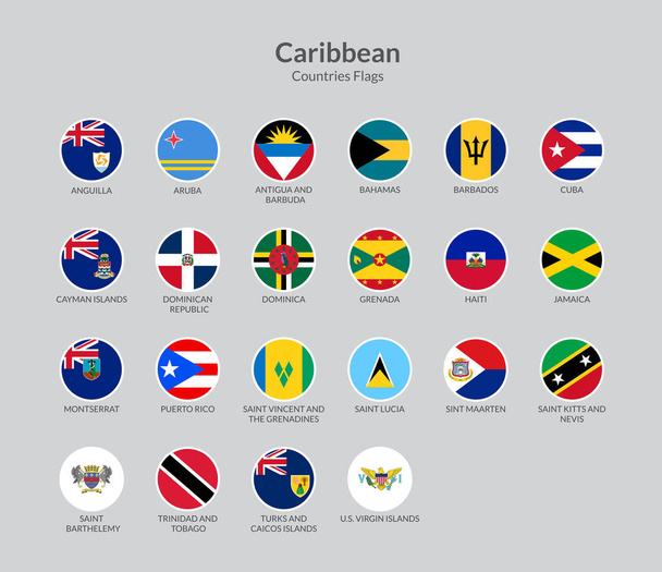 Karibian maat lippu kuvakkeet kokoelma
 - Vektori, kuva