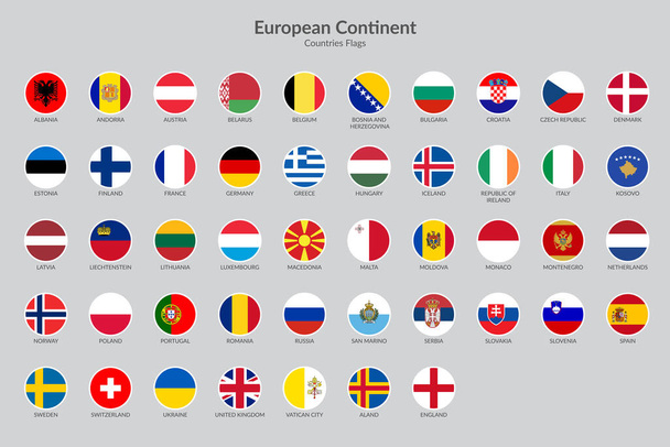 Συλλογή εικονιδίων σημαίας ευρωπαϊκών χωρών - Διάνυσμα, εικόνα