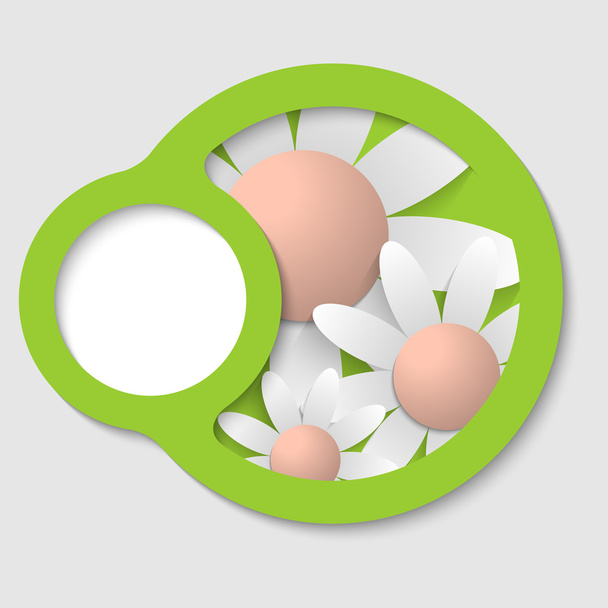 marco de texto verde con flores
 - Vector, Imagen