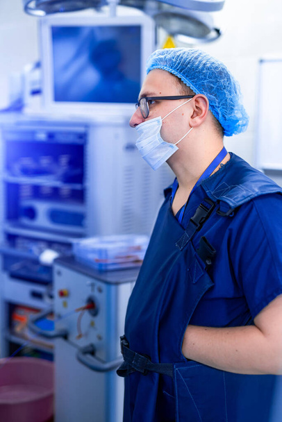 Doctor in reanimation department in front of medical equipment in hospital. - Fotoğraf, Görsel