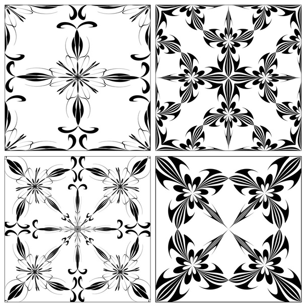 Set of Baroque tiles - Vector, Image