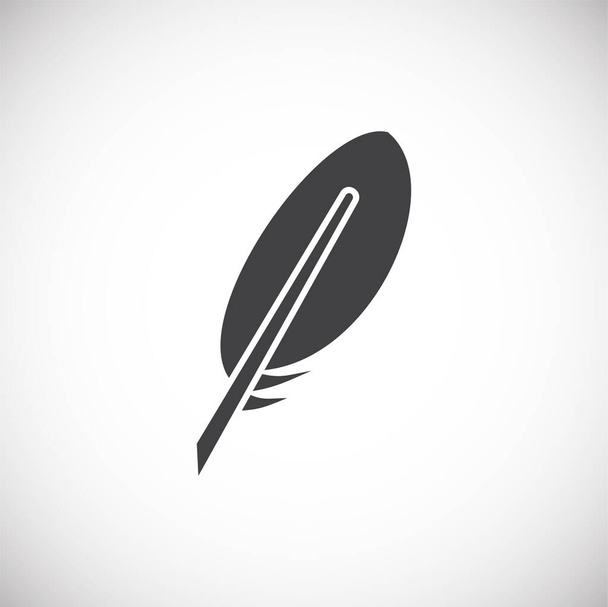 Feather icon on background for graphic and web design. Creative illustration concept symbol for web or mobile app. - Vektör, Görsel