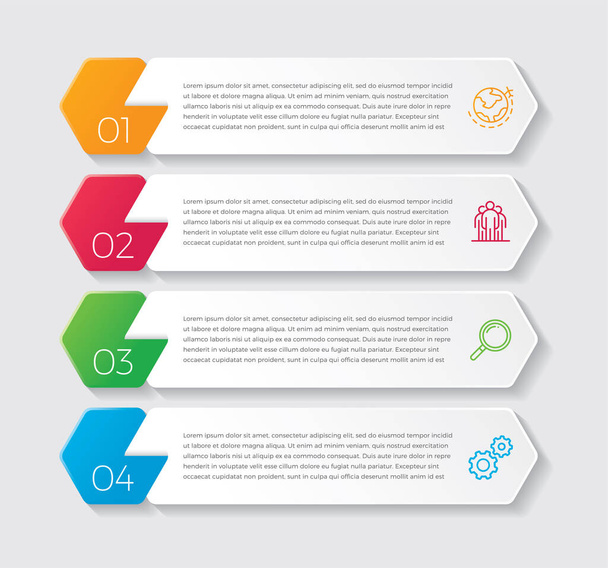 Infographic design vector and marketing icons can be used for workflow layout, diagram, annual report, web design. Business concept with 4 options, steps or processes. - Vector - Vektor, Bild
