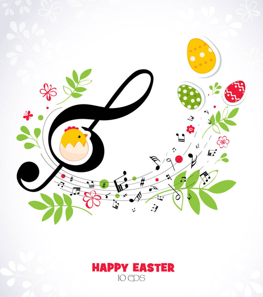 Easter spring background. Music background - Vecteur, image