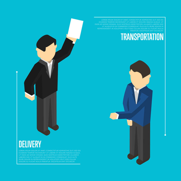 Delivery transportation isometric banner - Vector, Image