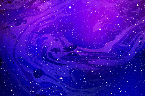 Abstrakter Hintergrund mit Sternen und Nebel - Foto, Bild