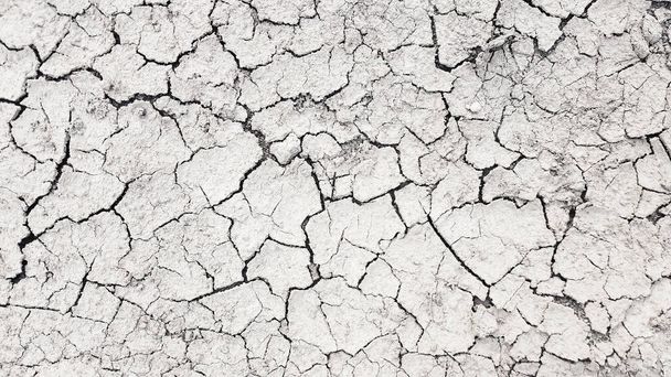 Texture de sol fissurée de boue sèche. Saison de sécheresse fond - Photo, image