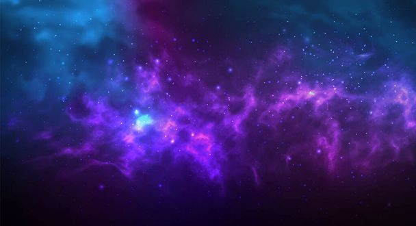 Vector kosmische illustratie. Kleurrijke ruimte achtergrond met sterren - Vector, afbeelding