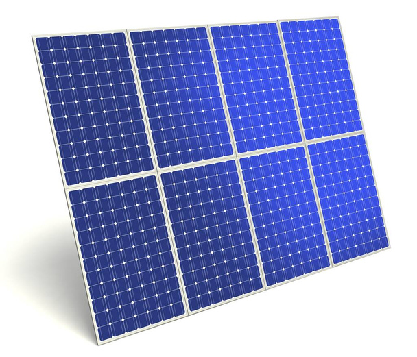 concepto de panel solar 3d ilustración aislada sobre fondo blanco
 - Foto, Imagen
