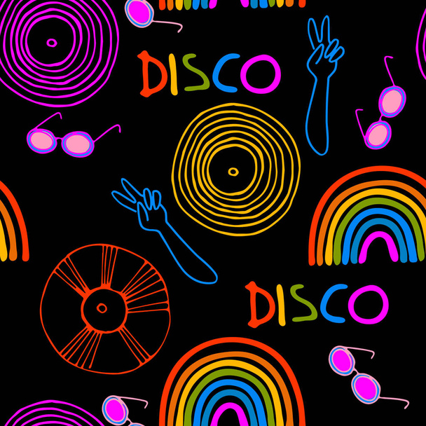 Nahtloses Muster. Disco-Party-Konzept - Vektor, Bild