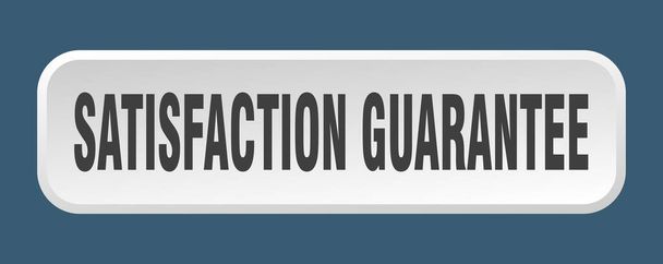 satisfaction guarantee button. satisfaction guarantee square 3d push button - Vector, Image