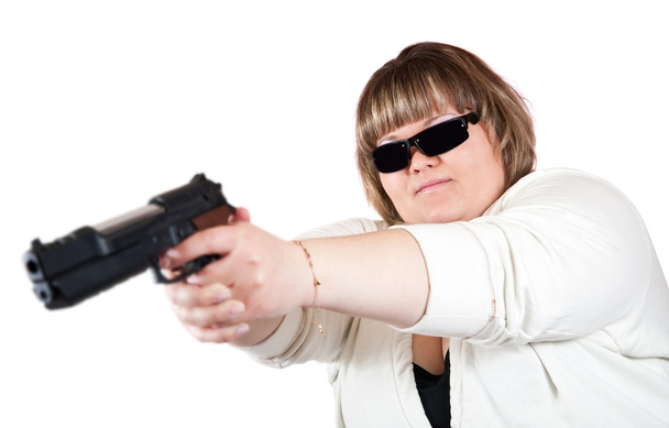 Girl with a pistol - Foto, Bild