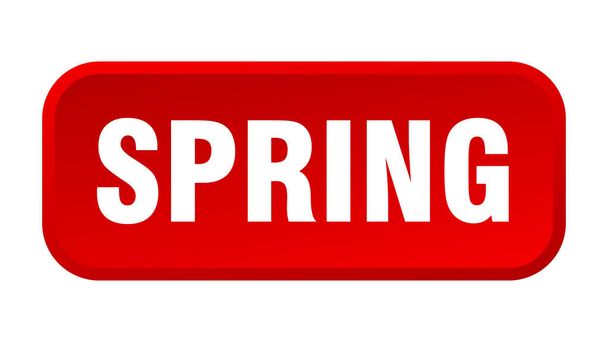 spring button. spring square 3d push button - Vector, Image