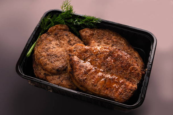 Meat steak portion high angle shot - Fotografie, Obrázek
