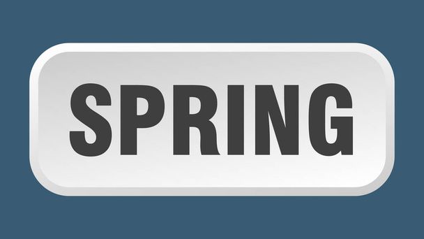 spring button. spring square 3d push button - Vector, afbeelding
