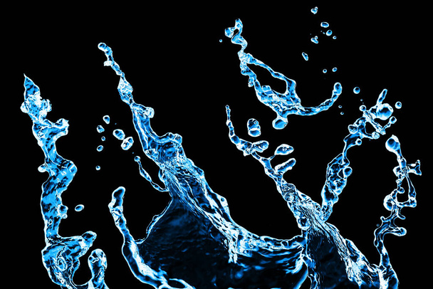 Сплеск води на чорному тлі
 - Фото, зображення