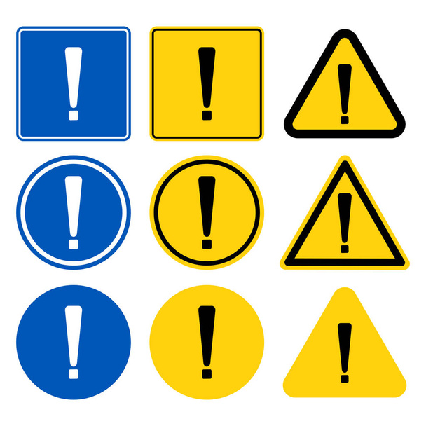 Symbole du point d'exclamation, Avertissement Icône noire dangereuse sur fond blanc Illustration vectorielle
  - Vecteur, image