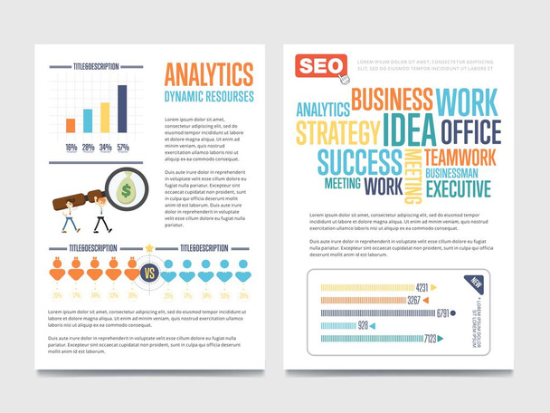 Business analytics πανό που με επιχειρηματίες διανυσματική απεικόνιση. Αφηρημένα στοιχεία οπτικοποίησης δεδομένων, διάγραμμα μάρκετινγκ και γράφημα. Στατιστικές επιχειρήσεων SEO, σχεδιασμός, infographics, δυναμικοί πόροι - Διάνυσμα, εικόνα