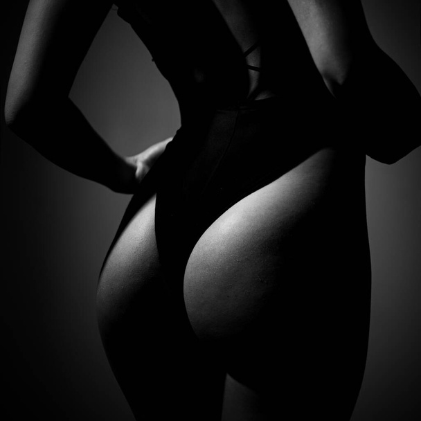 Fashion art photo of beautiful sensual woman. Beautiful girl posing nude body. Fashion girls with perfect body. Female body silhouette. - Foto, Imagem