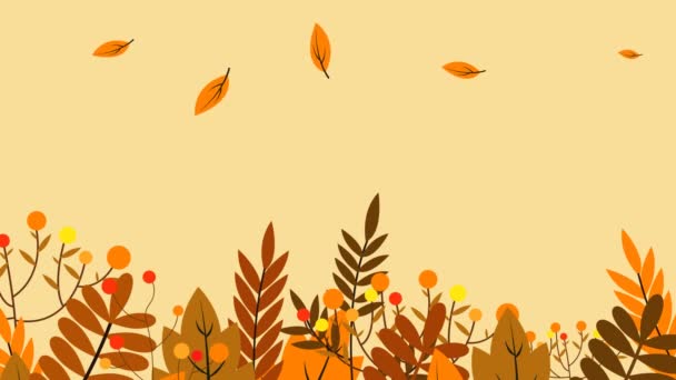 乾いた葉の装飾で秋の背景秋のテーマモーショングラフィックス - 映像、動画