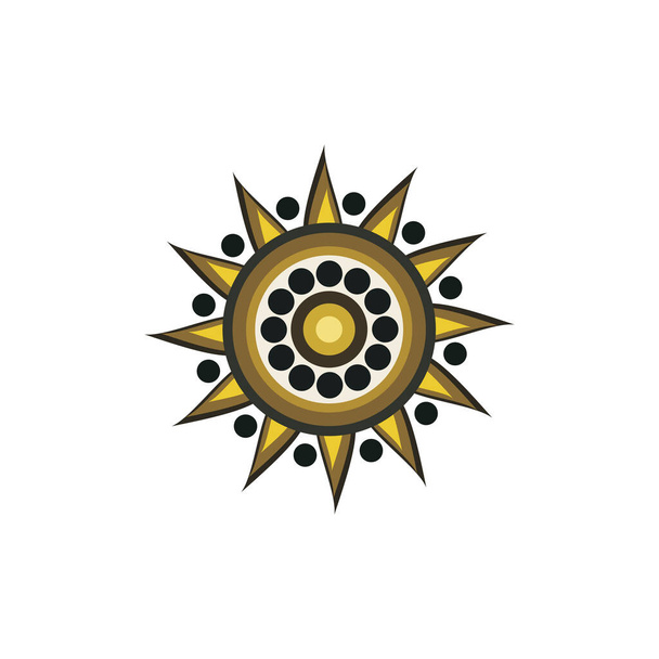 アボリジニのアートドット絵アイコンロゴデザインベクトルテンプレート - ベクター画像
