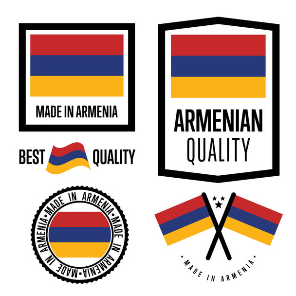 Armenia quality label set for goods - Vector, Image