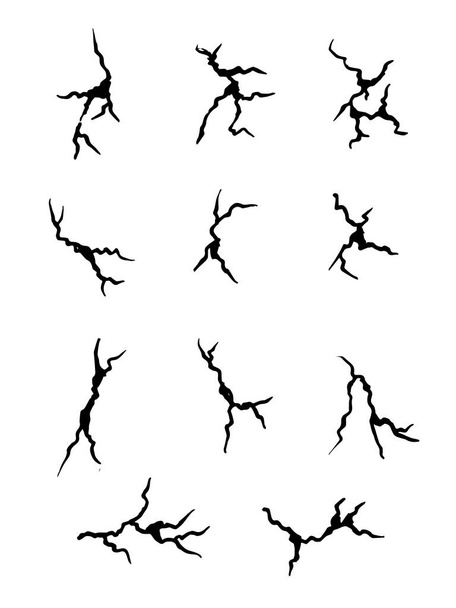 mur fissuré dessiné à la main, moulu, verre, oeuf. Ensemble de pause doodle. illustration vectorielle - Vecteur, image
