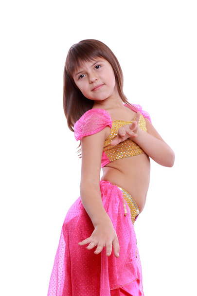 Arabic belly-dancer wearing pink dress - Foto, afbeelding