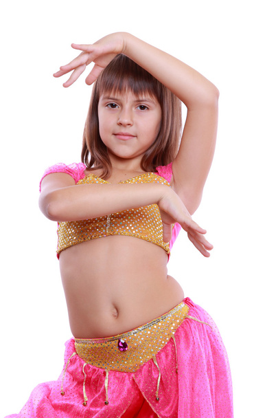 Arabic belly-dancer wearing pink dress - Фото, зображення