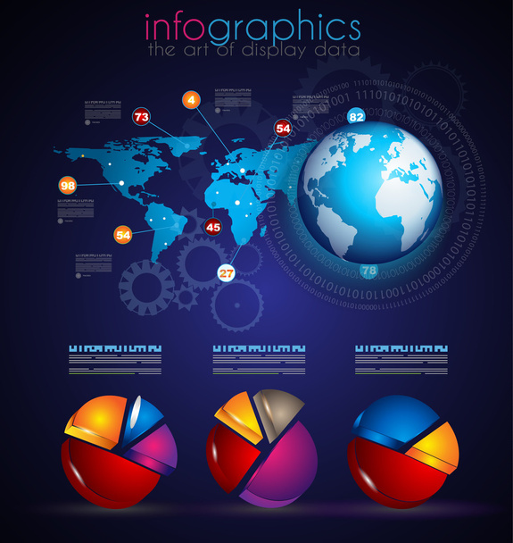 Infographic Design Template with modern flat style. - Vettoriali, immagini