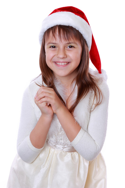 Pretty girl in santa hat - Photo, image