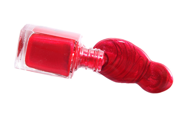 赤ネイルポリッシュボトル - 写真・画像