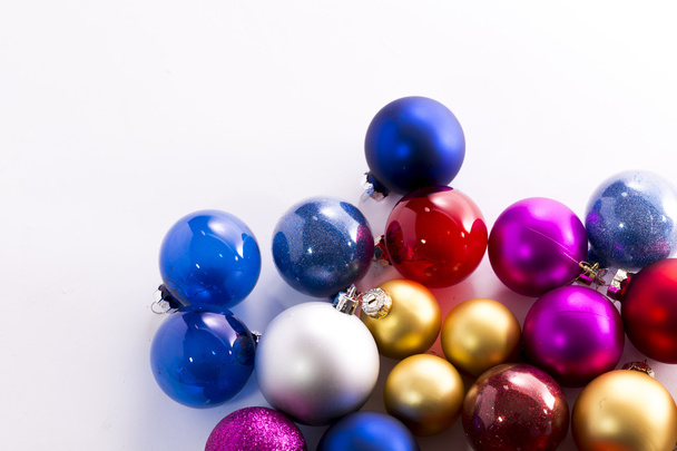 Several Christmas Ornaments on White - Photo, image