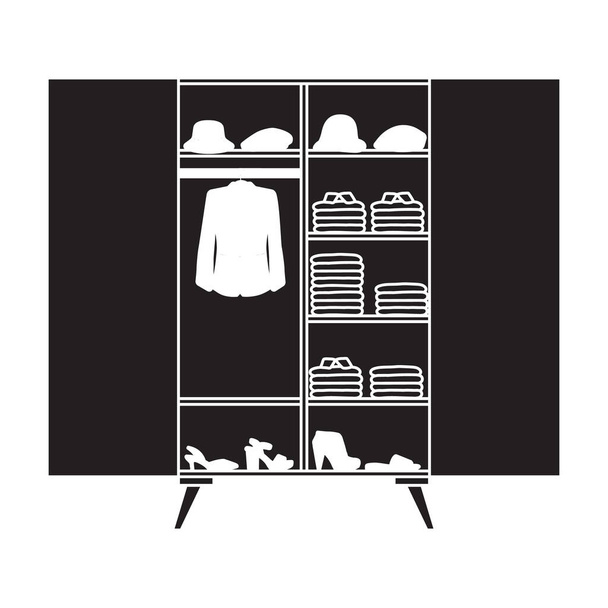 Closet vector icon.Black vector icon isolated on white background closet . - Vektor, kép