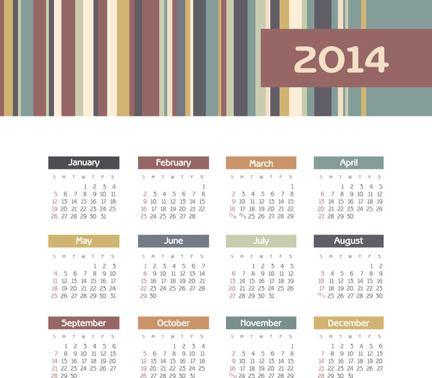 Calendar 2014 - Vektor, Bild