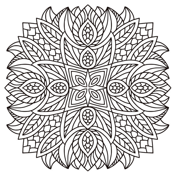 Mandala vector. Hand drawn design. Coloring book page - Vector, Imagen
