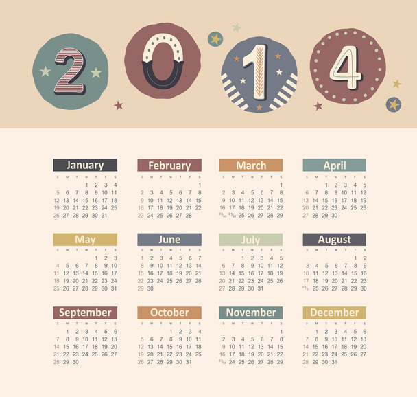 Calendar 2014 - Vettoriali, immagini