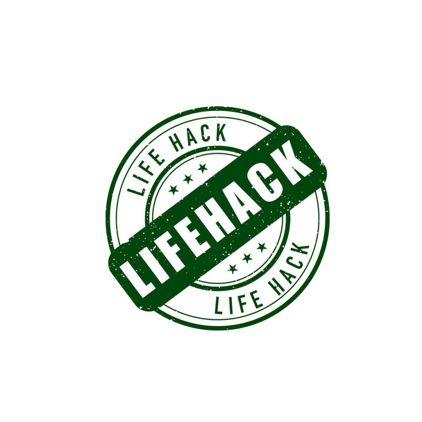 Lifehack διανυσματική σφραγίδα απομονώνονται σε λευκό φόντο - Διάνυσμα, εικόνα