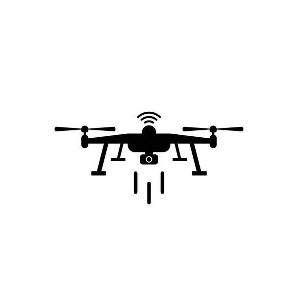 Icône vectorielle de drone photo et vidéo en style plat sur fond blanc
. - Vecteur, image