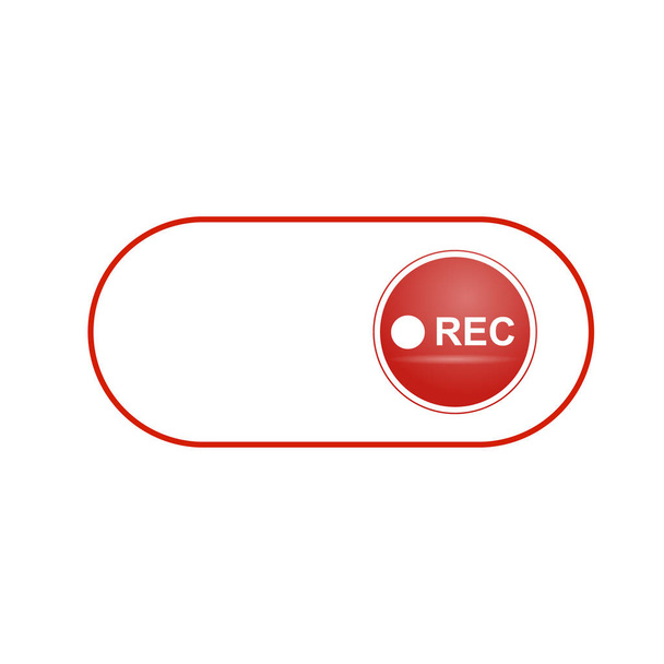 rec button vector icon on white background - Vector, Image