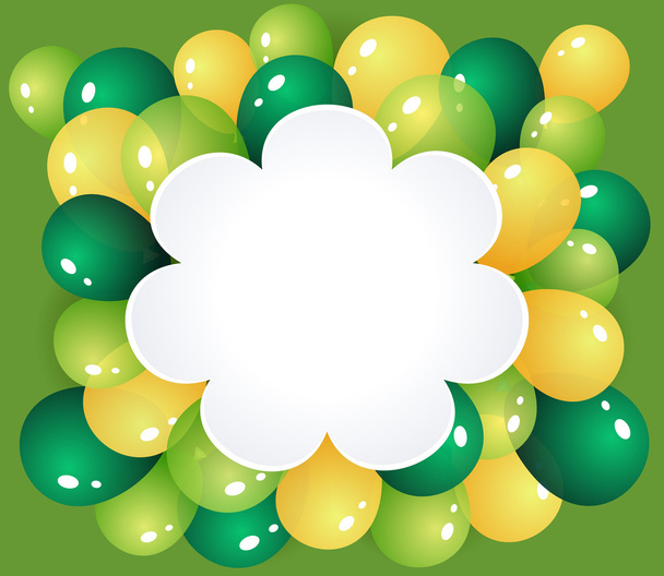 Balonlar ile çerçeve çiçek - Vektör, Görsel
