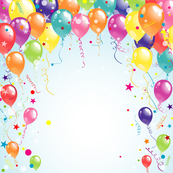 Color beautiful party balloons, vector - Vektor, kép