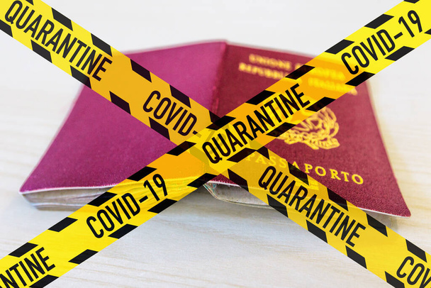Covid-19 cuarentena de pasaporte
 - Foto, Imagen