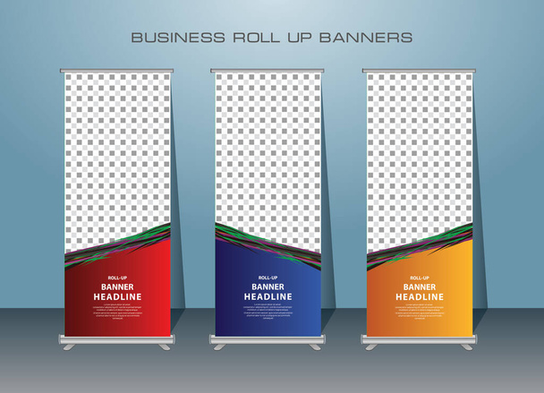 Creative Roll Up Banner Design, Vertical Banner Template. - Vektor, obrázek