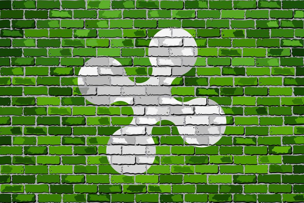Flag of Lombardy on a brick wall - Illustration, Flag of Lombardy in brick style - Vector, Image